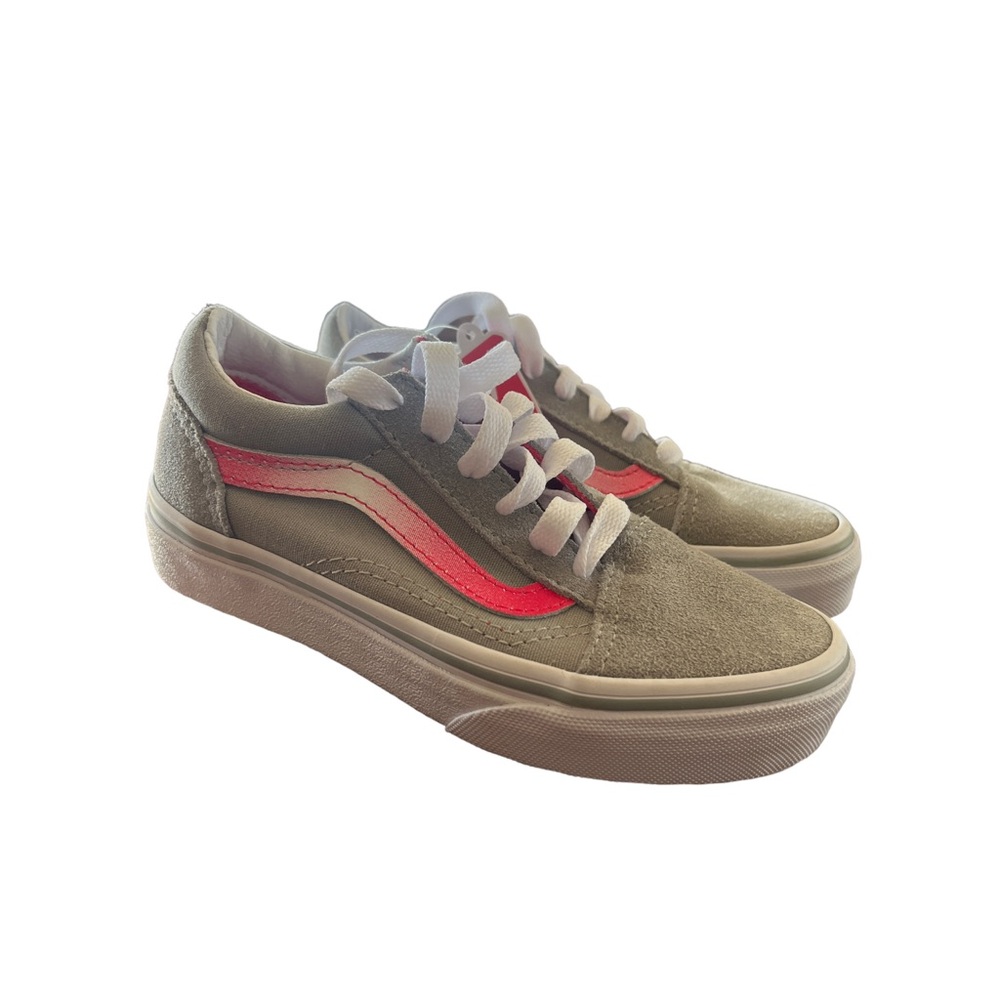 Vans Kids Pop Old Skool Shoes Suede Sneakers Pink Grey Size US 12